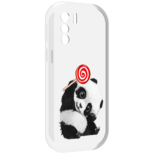 Чехол MyPads панда с леденцом для UleFone Note 13P задняя-панель-накладка-бампер
