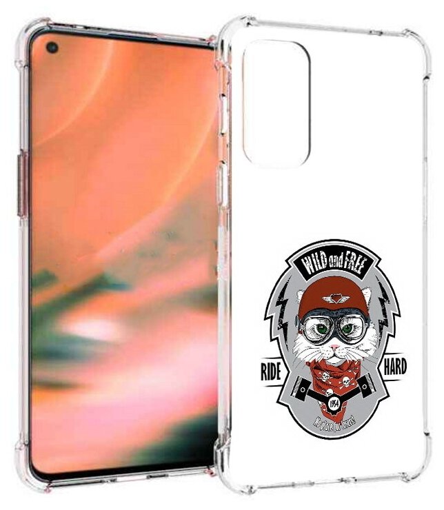 Чехол задняя-панель-накладка-бампер MyPads кошка в шлеме для OnePlus Nord 2 5G противоударный