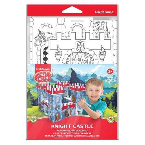фото Игровой конструктор для раскрашивания artberry knight castle, собирается без клея и ножниц erichkrause