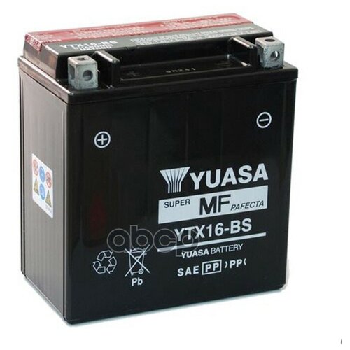 Аккумулятор Yuasa YTX16-BS 12В 14Ач 230CCA 150x87x161 мм Прямая (+-)