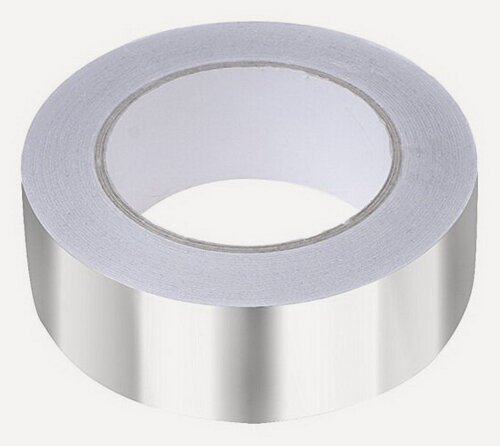 Изображение товара Скотч фольга для бани ламс термостойкая (алюминиевая лента 5 см х 50 м, до +150 С)