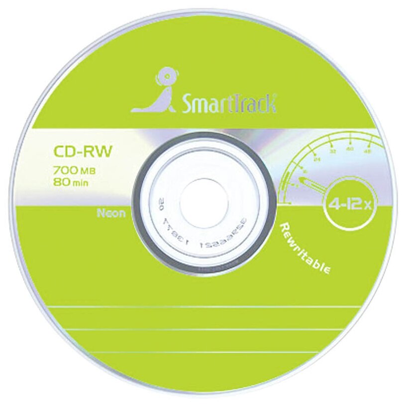 Оптический диск CD-RW Smart Track 700Mb, 4-12x, cake box, 50шт. (ST000200)