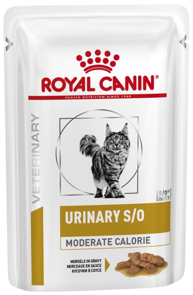 Влажный корм для кошек Royal Canin Urinary S/O Moderate Calorie, для лечения МКБ, с умеренным содержанием энергии, 6 шт. х 85 г (кусочки в соусе)