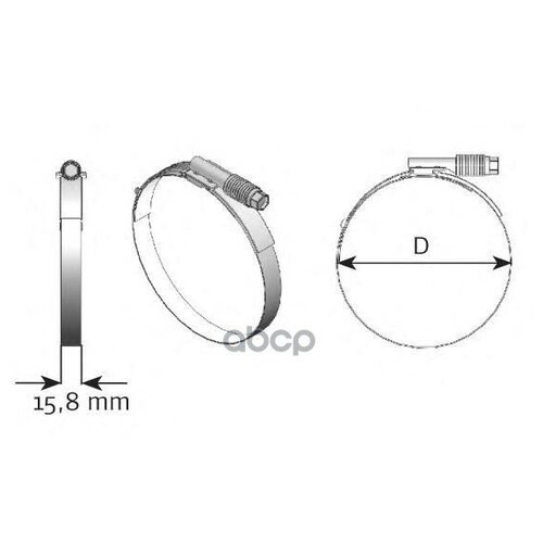 Din98871_хомут Червячный! 44-67X16мм (Нерж) DINEX арт. 98871