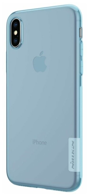 Прозрачный силиконовый чехол Nillkin Nature для iPhone X / XS голубой