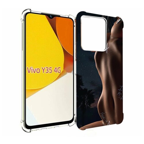 чехол mypads медведь на мотоцикле для vivo y35 4g 2022 vivo y22 задняя панель накладка бампер Чехол MyPads белые-татуировки-на-теле для Vivo Y35 4G 2022 / Vivo Y22 задняя-панель-накладка-бампер