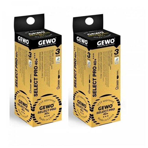 Мячи для настольного тенниса GEWO Select SLP 40+ *** 6 шт