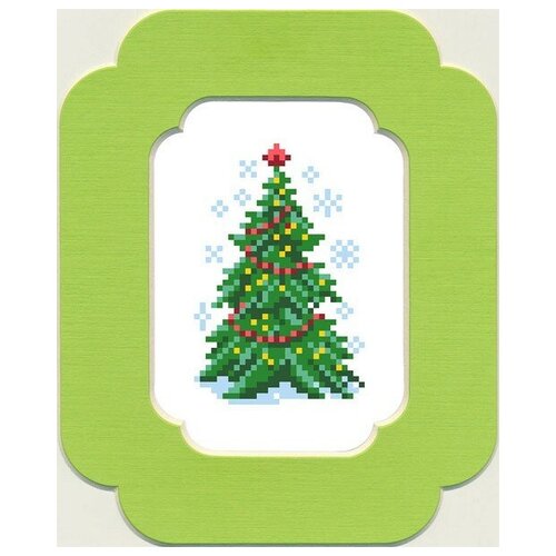 фото Елочка набор для вышивания с бисером и паспарту 13х18 (7х10) матренин посад 0049/бп 13х18 (7х10) матренин посад 0049/бп) матрёнин посад