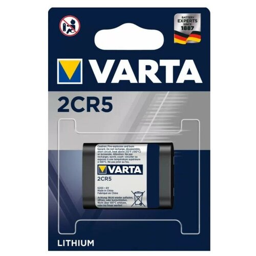 Элемент питания Varta Lithium 2CR5 6V (1 шт) батарейка литиевая robiton lithium profi 2cr5 dl245 6v