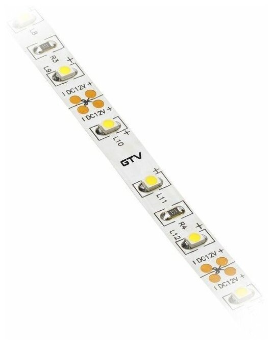 Светодиодная лента GTV 2835, 120 д/м, 6,6W, 12V, IP20, нейтральный белый, FLASH, 5мм, открытая - фото №2