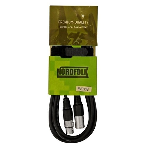 Кабель микрофонный 3м. NordFolk NMC3/3 кабель микрофонный 20 м xlr f xlr m nordfolk nmc9 20m