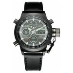 Наручные электронные часы Amst 31003 чёрные (кожзам) - изображение