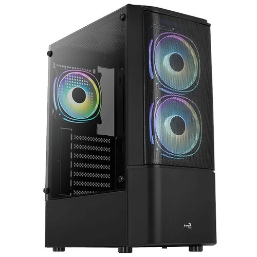 Корпус AEROCOOL Quantium Mesh-G-BK-V2 (ACCM-PV31033.11) черный без БП компьютерный корпус aerocool hive g bk v2 accm pv27043 11