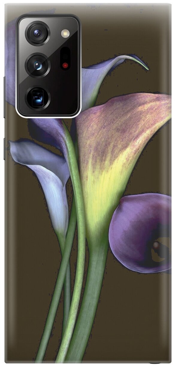 Силиконовый чехол на Samsung Galaxy Note 20 Ultra / Самсунг Ноут 20 ультра с принтом "Каллы"