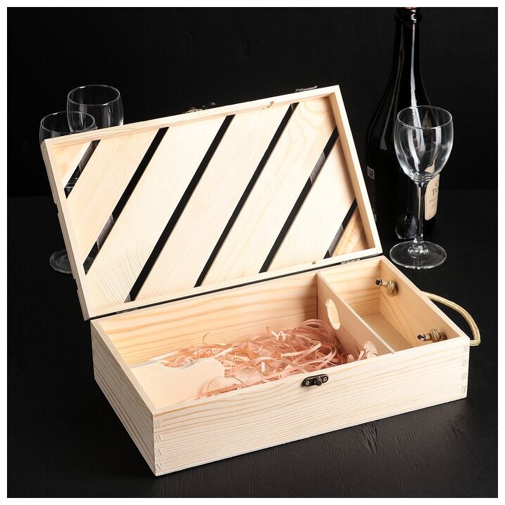 Ящик для хранения вина "Мускаде", 35х20 см, на 2 бутылки 4279250 - фотография № 6