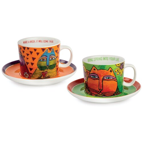 Чайная пара 340мл (набор 2шт) Лорель Берч (зеленая/оранж)