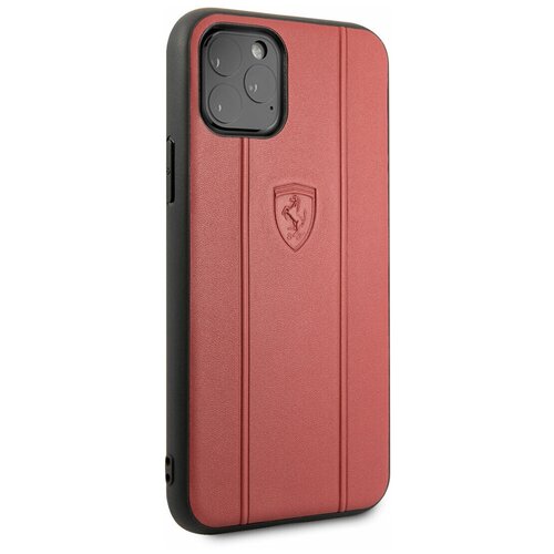 Чехол CG Mobile Ferrari Stamped logo Embossed lines Hard Leather для iPhone 11 Pro, цвет Красный (FEO3DHCN58RE)