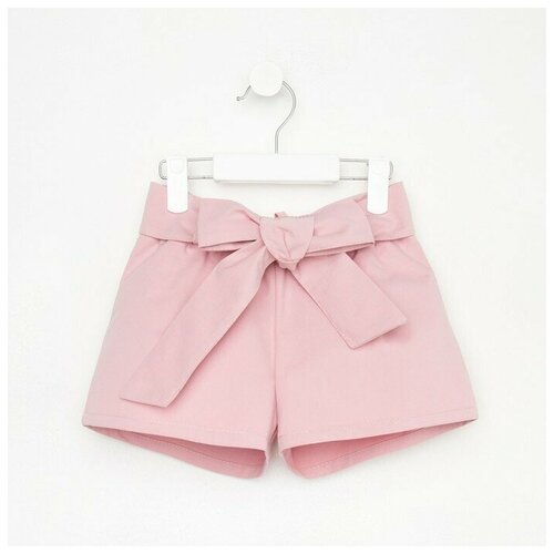 фото Шорты для девочки с поясом kaftan, размер 32 (110-116), цвет пудра