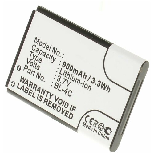 Аккумулятор iBatt iB-U6-M348 900mAh для Nokia C2-05, 3500 Classic, 6300i, 2220 Slide, 6102i, 107, 108, 1265, 1325, 1661, 2650, 2651,