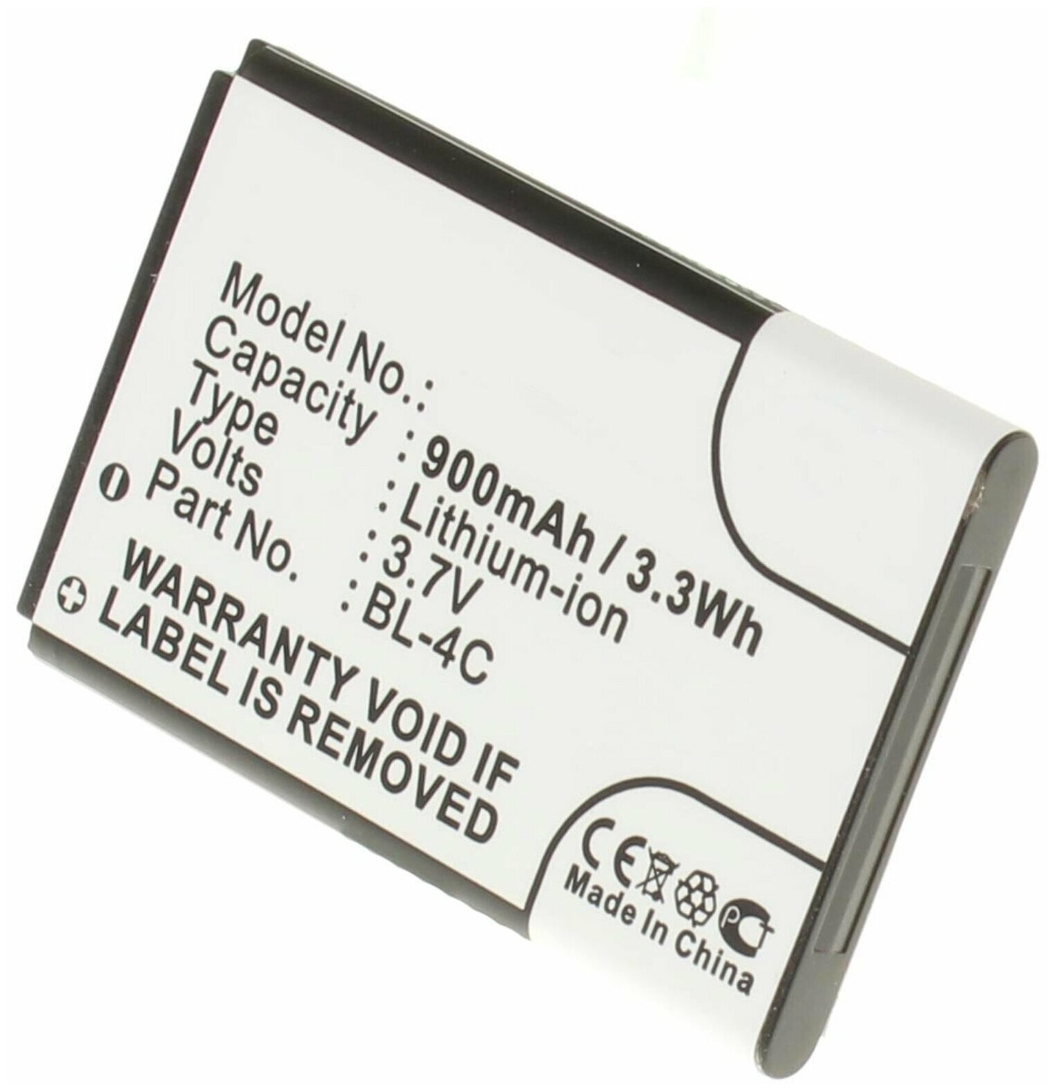 Аккумулятор iBatt iB-U6-M348 900mAh для Nokia C2-05, 3500 Classic, 6300i, 2220 Slide, 6102i, 107, 108, 1265, 1325, 1661, 2650, 2651,