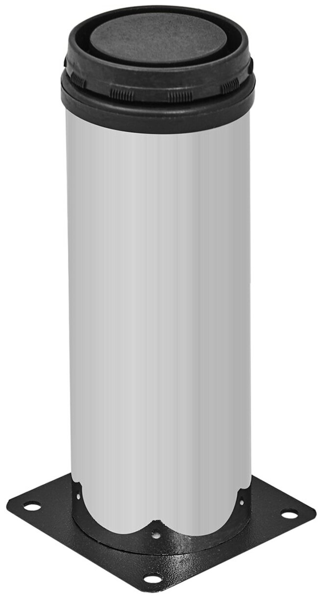 Ножка мебельная круглая 50х150 мм регулируемая сталь цвет хром - фотография № 2