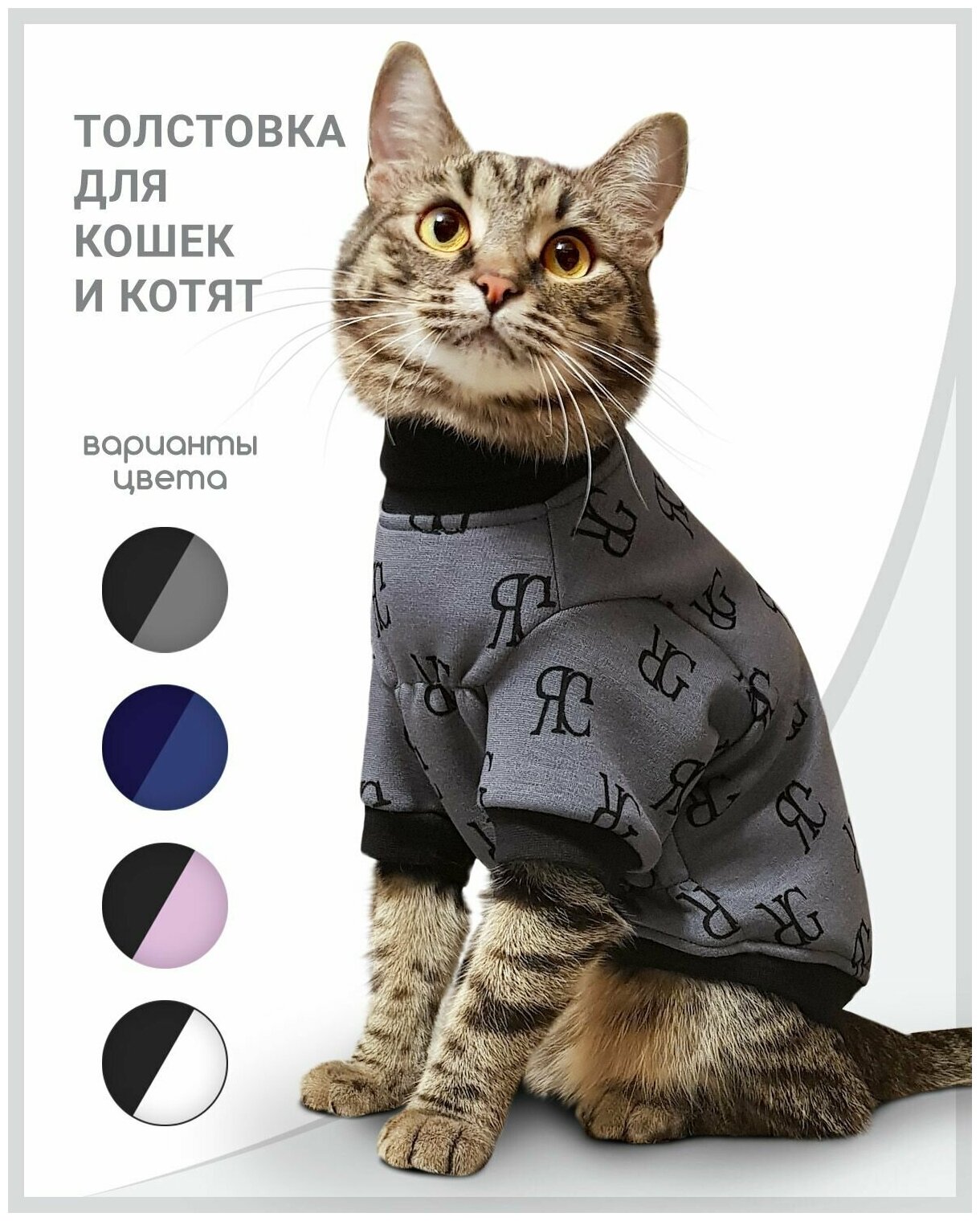 Толстовка одежда для кошек и котов сфинкс "Эрудит" - фотография № 1
