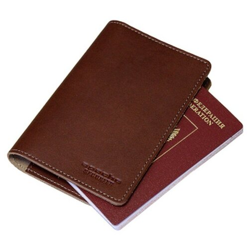 , натуральная кожа, отделение для карт, подарочная упаковка, коричневый