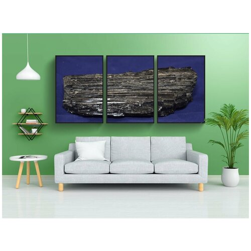 фото Набор модулных постеров для интерьера "черный турмалин, образец, камень" 60x90 см. в тубусе, без рамки lotsprints