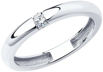 Помолвочное кольцо из серебра с фианитом 94011254 SOKOLOV