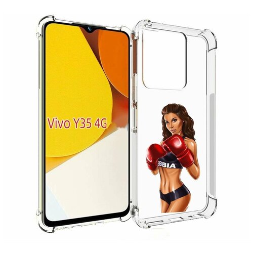 Чехол MyPads девушка-в-боксерских-перчатках женский для Vivo Y35 4G 2022 / Vivo Y22 задняя-панель-накладка-бампер