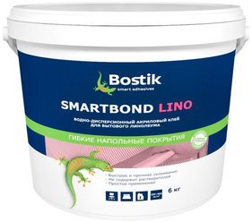 Клей Bostik Smartbond Lino водно дисперсионный акриловый для бытового линолеума 6 кг