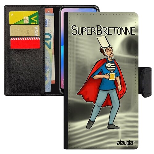 фото Противоударный чехол книжка на телефон // xiaomi mi 8 // "супербретонка" герой бретань, utaupia, серый