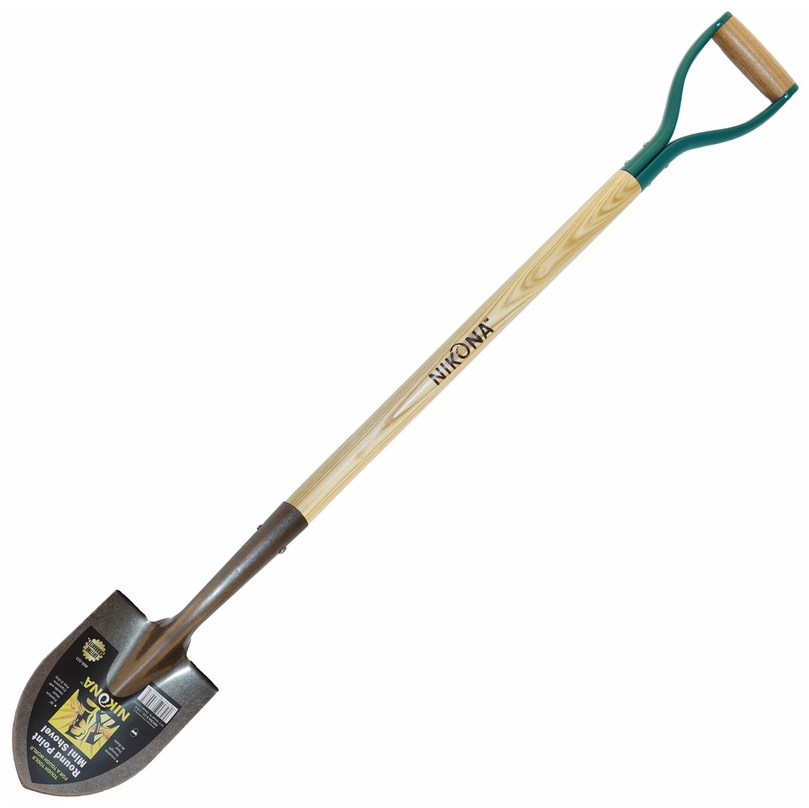 Мини лопата NIKONA с закругленным лезвием с 36" D деревянной ручкой 68-003