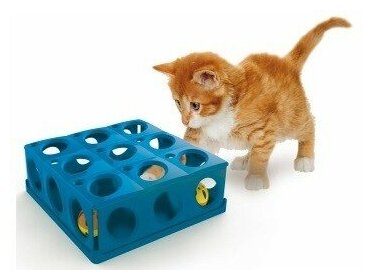 Игрушка д/кошек с шариком TRICKY 25х25х9см пластик Три цвета: бирюзовый, темно-синий, мокка - фотография № 13