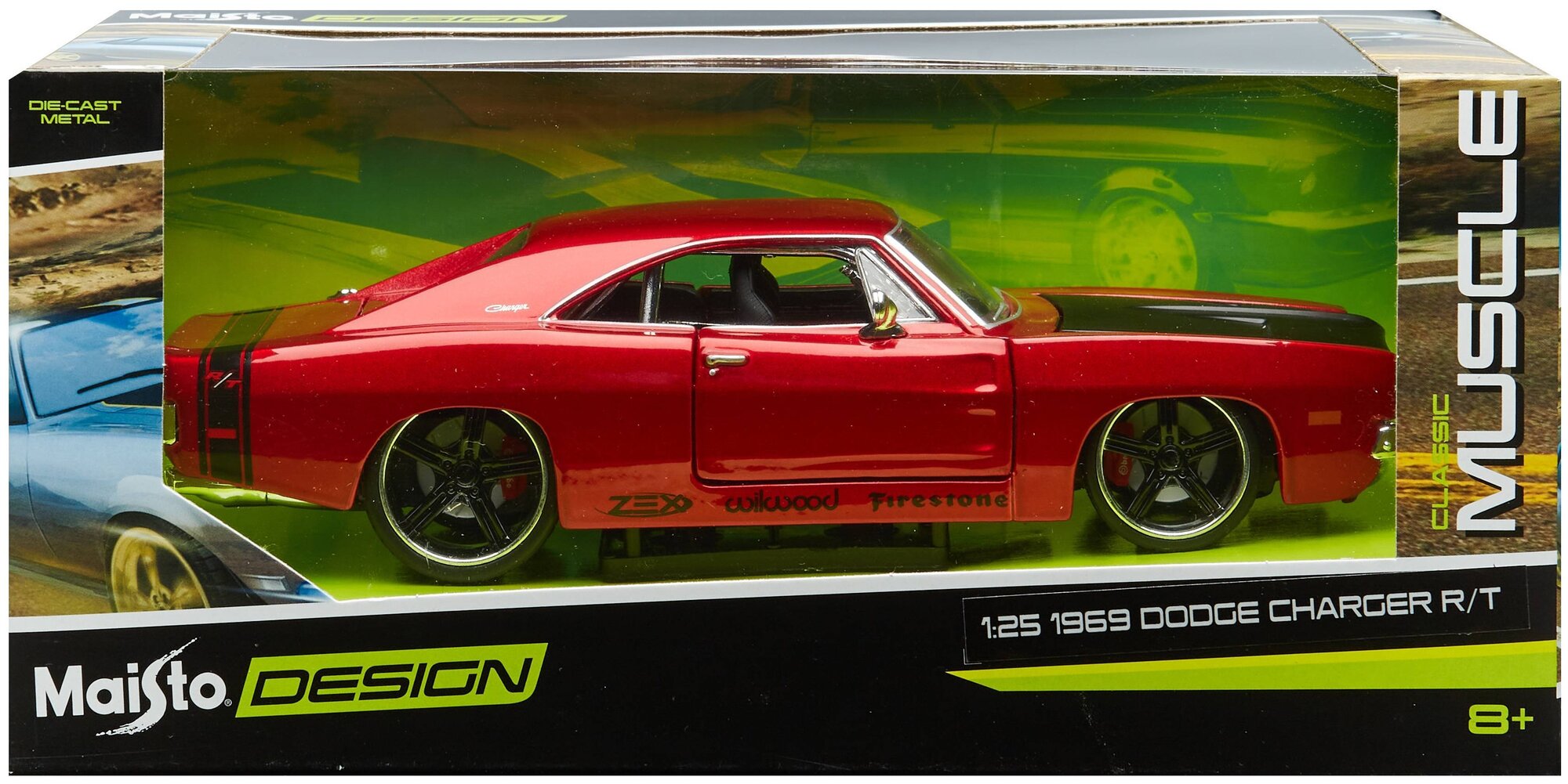 Maisto Машинка 1:24 "Design Classic Muscle - 1969 Dodge Charger R/T", красная - фото №8