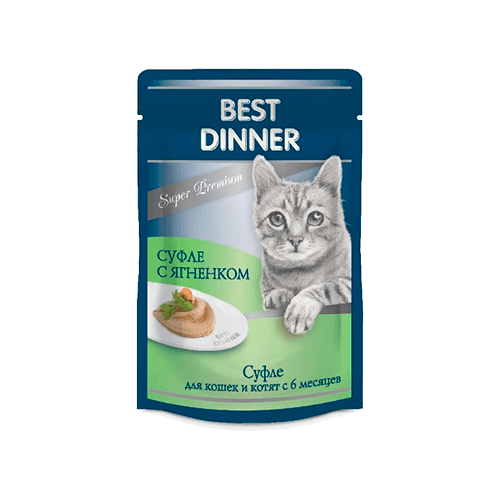 Консервы Best Dinner Super Premium 85г паучи д-кошек и котят Суфле с Ягненком спермлюкс формула комплекс витаминов и минеральных веществ для мужчин капсулы 600мг 120шт