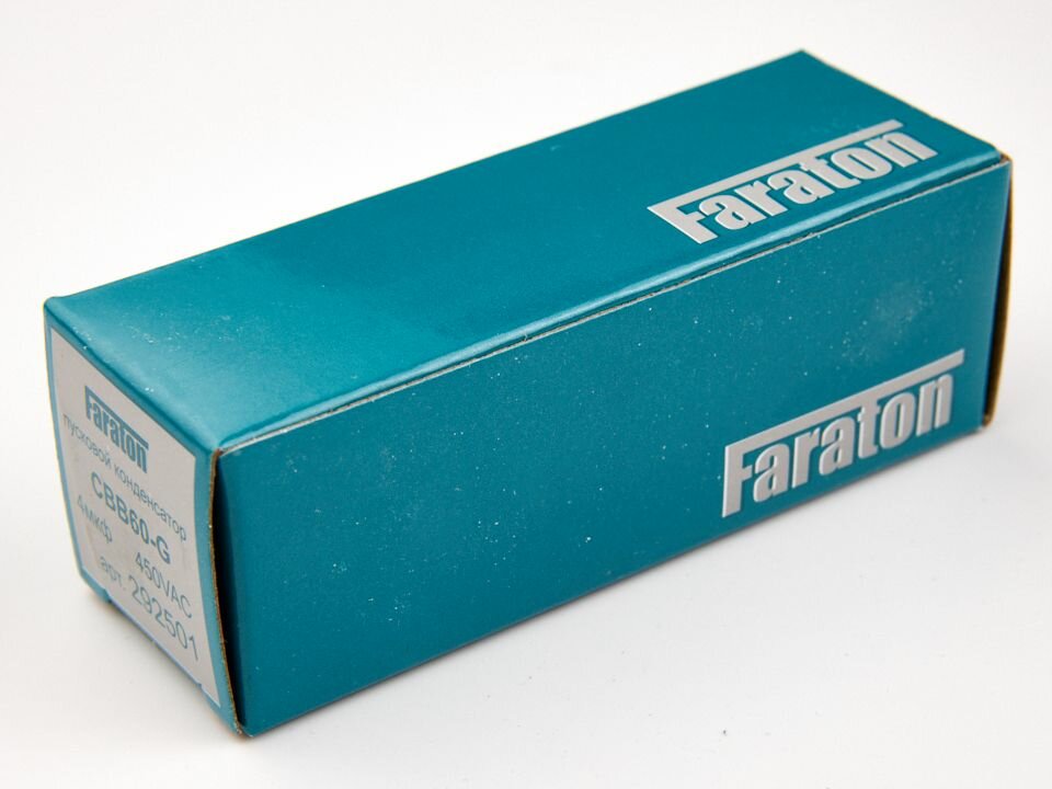 Пусковой конденсатор 4мкф 450VAC 5% (30Х57) CBB60-G гибк. выв.+болт FARATON CBB60-G405J450V030057 — фото 1