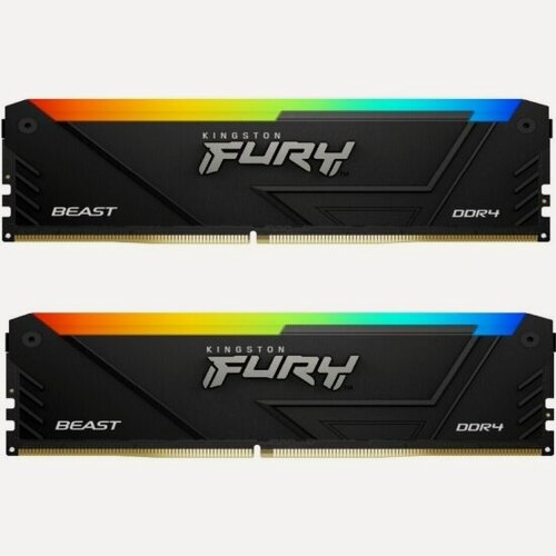 Изображение товара Оперативная память Kingston DDR4 32Gb (2x16Gb) 3200MHz PC-25600 CL16 1.35V Fury Beast RGB RTL (KF432C16BB2AK2/32)