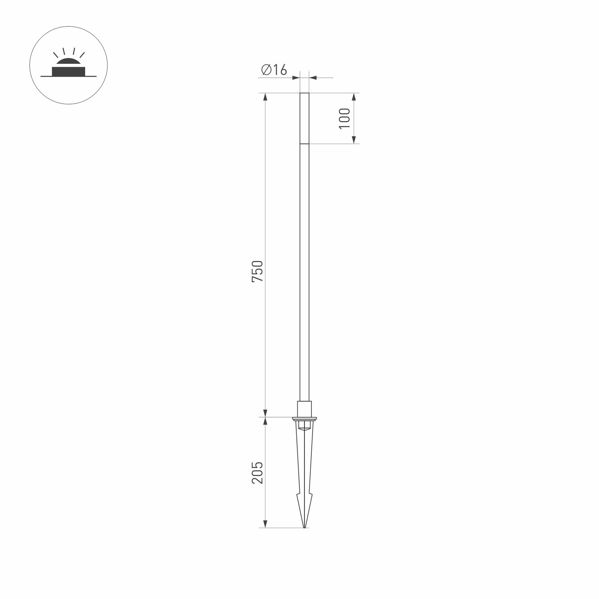 Ландшафтный светодиодный светильник Arlight KT-Canna-L750-1W Warm3000 / - фото №3