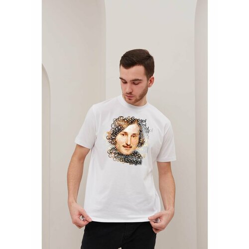 Футболка размер L, белый, синий, зеленый