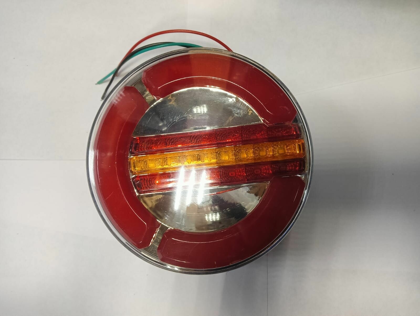 Фонарь задний круглый LED 12-24V, d-140mm, желтый поворотник