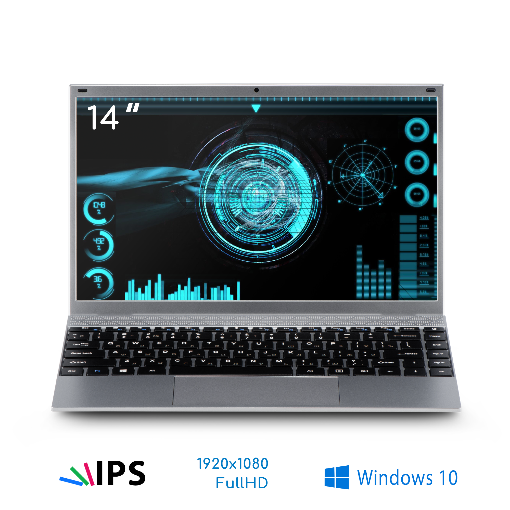 Ноутбук Azerty AZ-1402 (14,0" IPS 1920x1080, Celeron J4005 2x2,0 Ghz, 8Gb RAM, 120 Gb SSD)