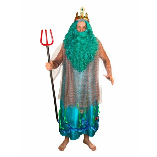 Карнавальный костюм взрослый Нептун карнавальный набор посейдона парик борода трезубец 7992327
