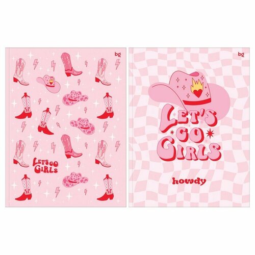 BG Бизнес-блокнот BG А5 64л кл Розовый стиль, обл карт, гл лам, выб лак, бл 60г/м2, микс