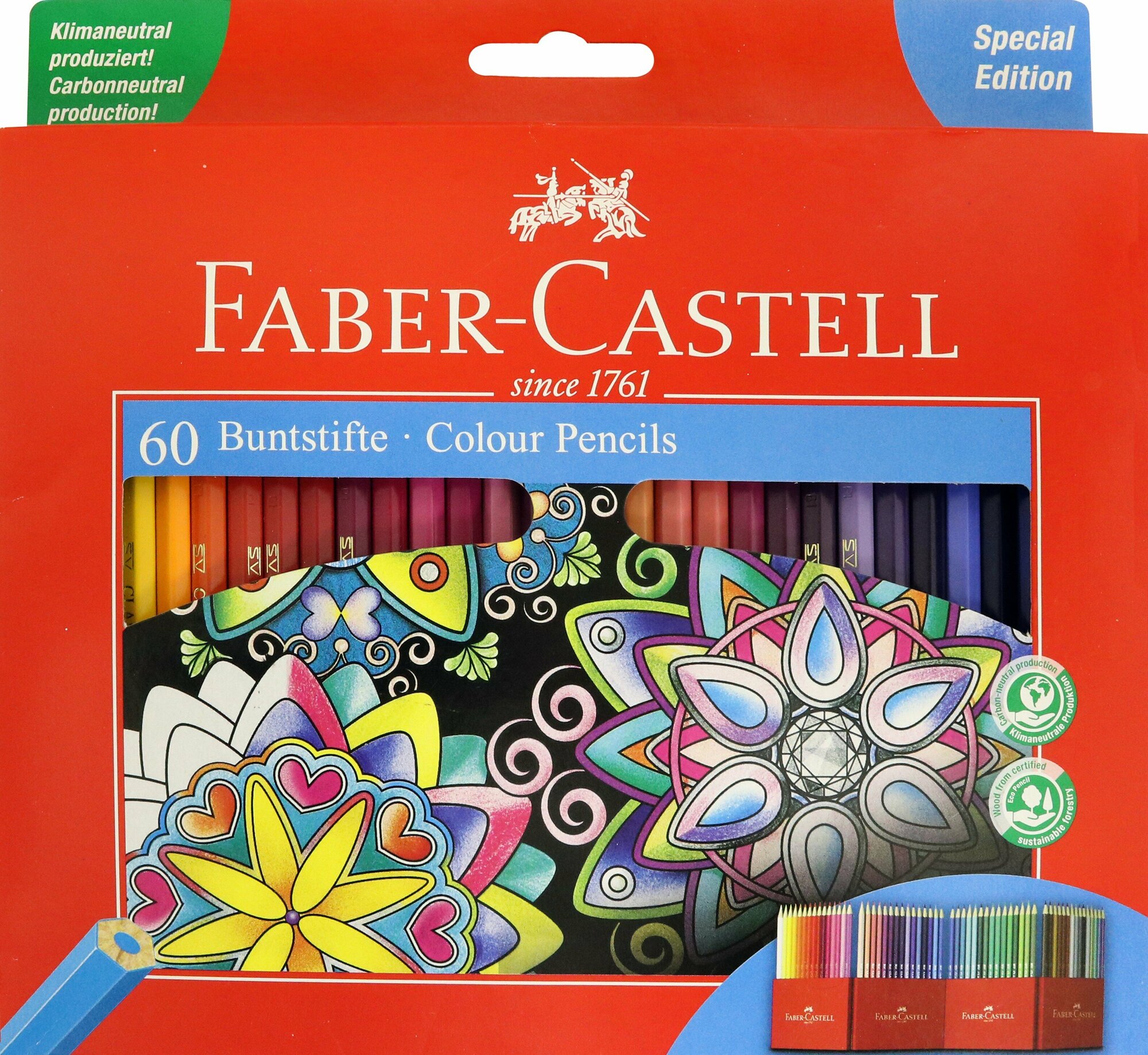 Карандаши цветные Faber-Castell Замок набор цветов в подарочной картонной коробке 60 шт. - фото №20