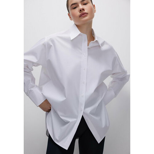 Рубашка belle you, размер XS/S, белый рубашка jio повседневный стиль прилегающий силуэт длинный рукав манжеты однотонная размер xs s s m бежевый