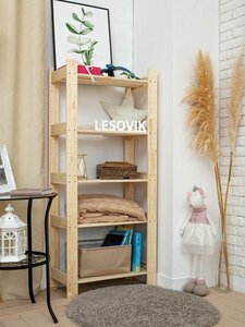 Стеллаж деревянный шлифованный для хранения книг, цветов и игрушек Lesovik