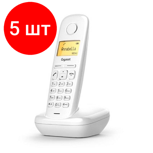 Комплект 5 штук, Радиотелефон Dect Gigaset A170 белый