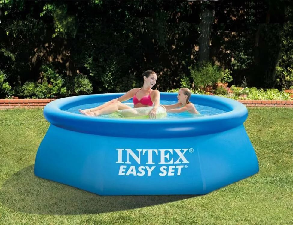 Бассейн надувной INTEX 28110 Easy Set Pool, круглый 244 х 76 см, объем 2 419 литров