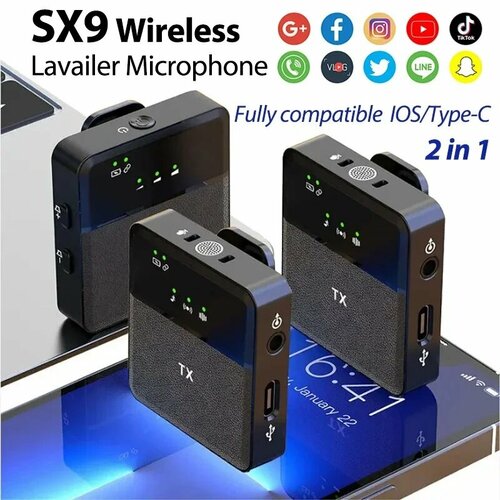 Беспроводной петличный микрофон SX9 для блогеров 850000₽